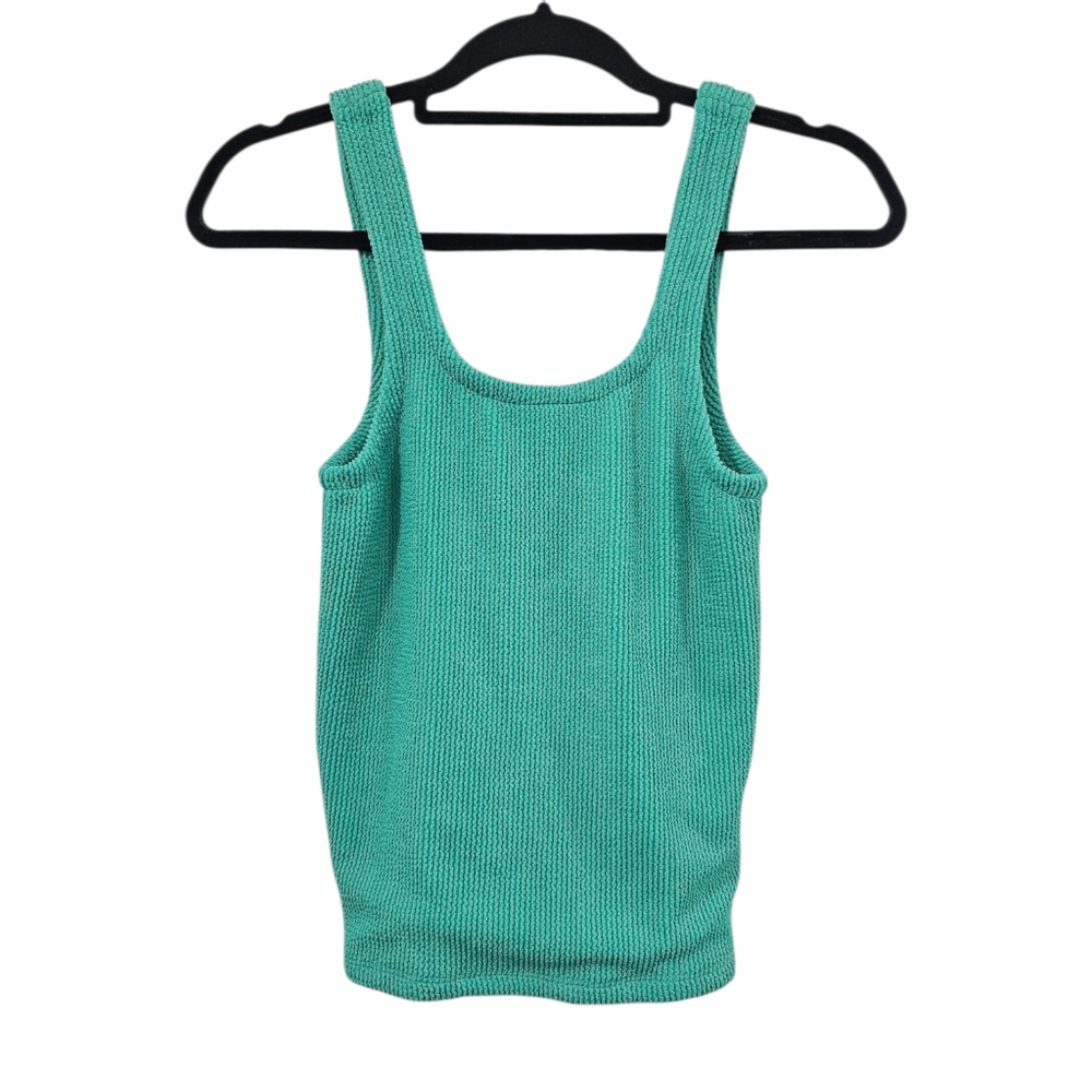 NWT Arminta James Lolita Crinkle Top In Tropical Green Size S